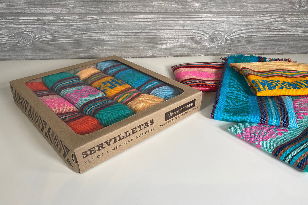 Servilletas - Set of 4 Mexican Cloth Napkins - Sumiye Co