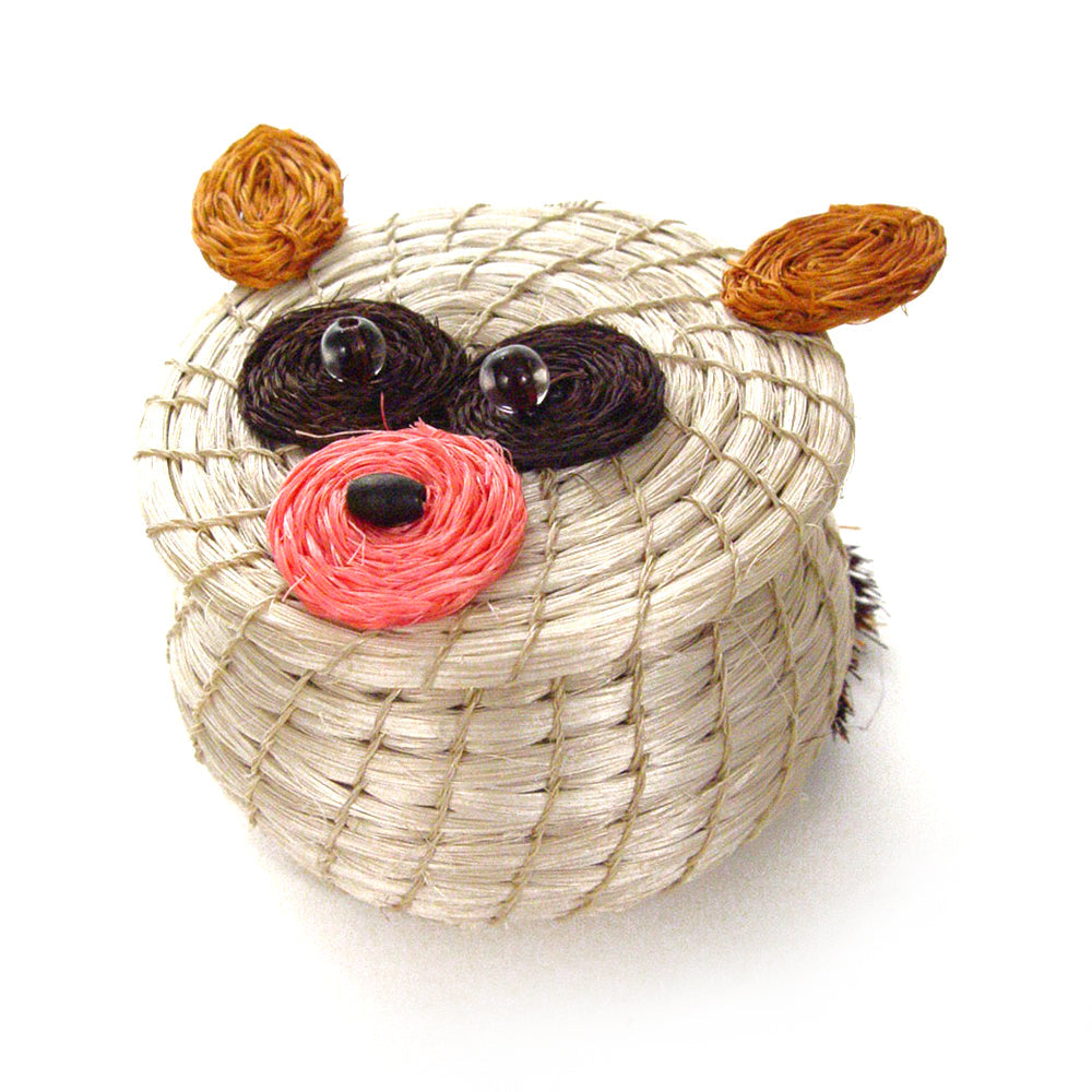 Kids Bush Baby Tiny Lidded Basket 2" x 2.5" - Sumiye Co