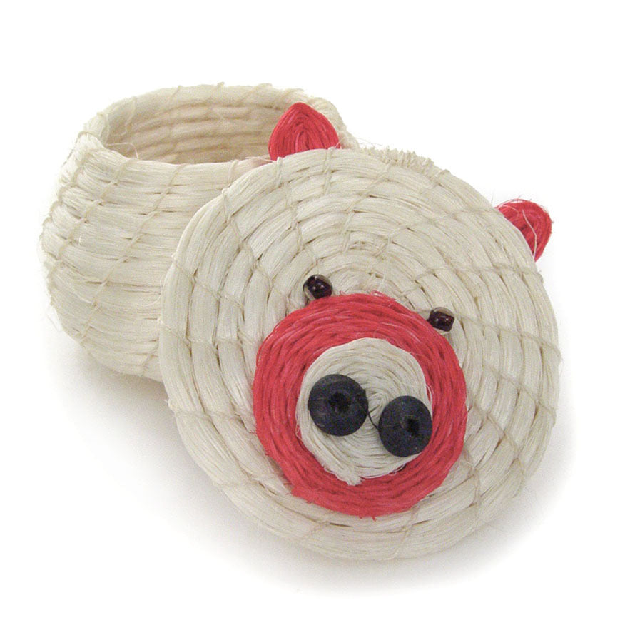 Kids Clever Piggy Tiny Lidded Basket 2" x 2.5"