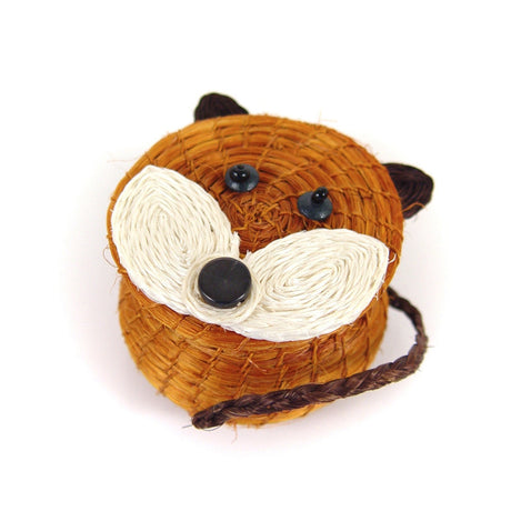 Kids Fox Tiny Lidded Basket 2" x 2.5" - Sumiye Co