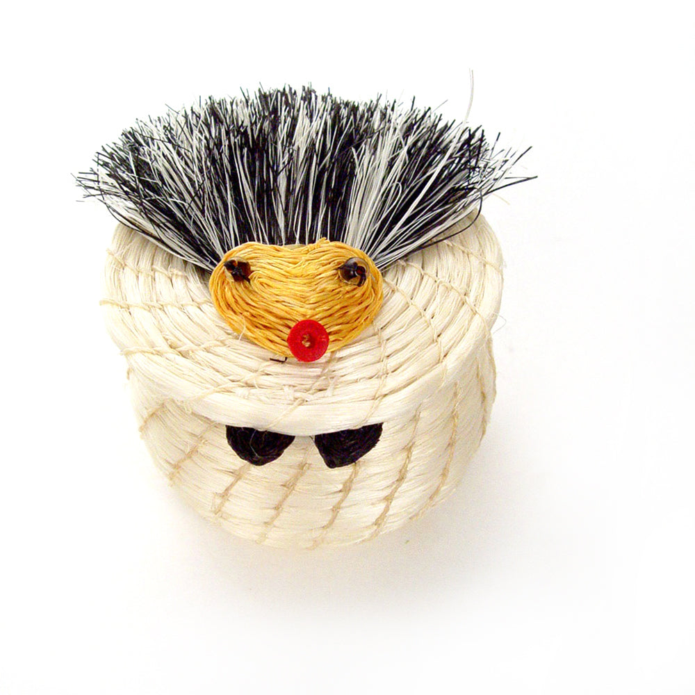 Kids Hedgehog Tiny Lidded Basket 2" x 2.5"