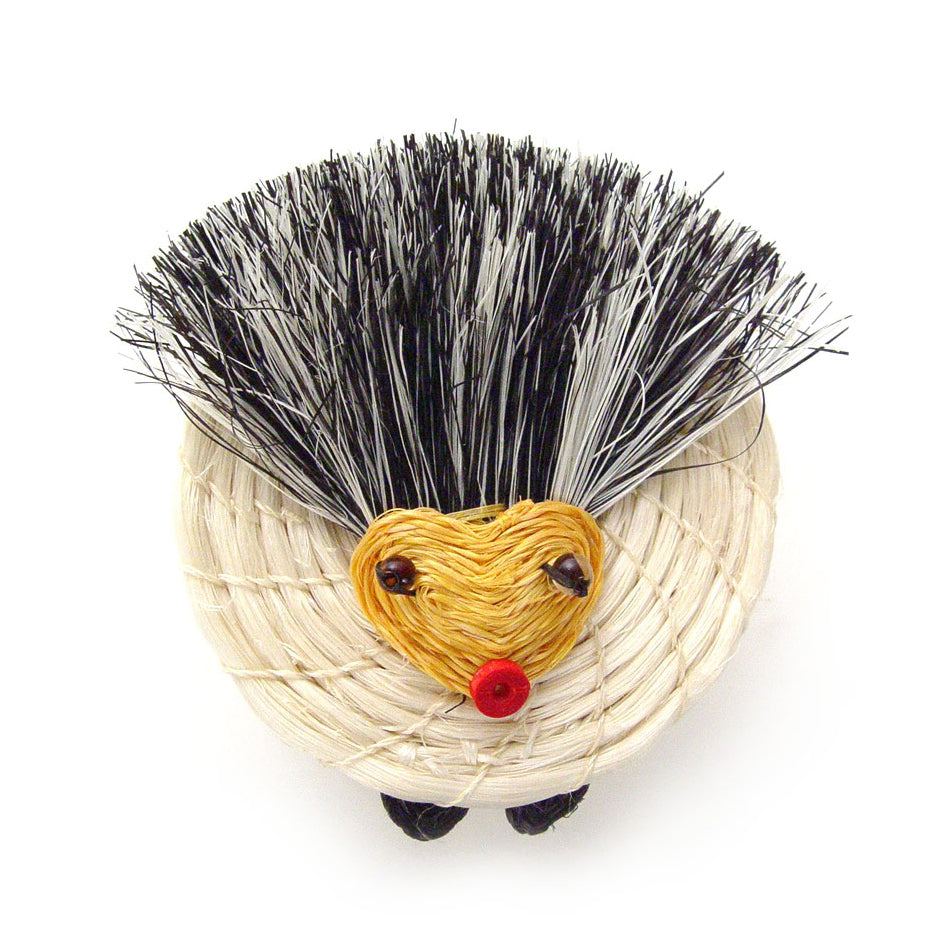 Kids Hedgehog Tiny Lidded Basket 2" x 2.5" - Sumiye Co