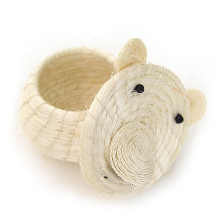 Cesta pequeña con tapa en forma de oso polar para niños de 2" x 2,5"