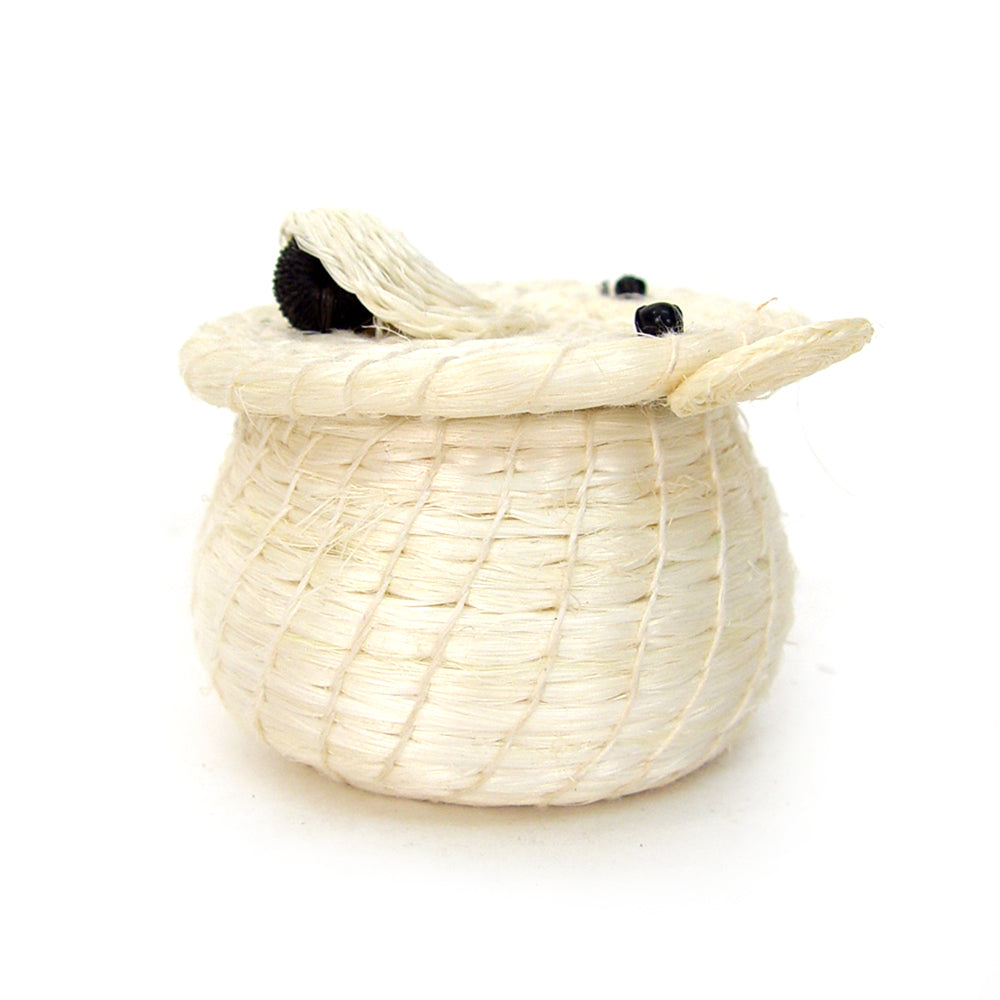 Kids Polar Bear Tiny Lidded Basket 2" x 2.5" - Sumiye Co