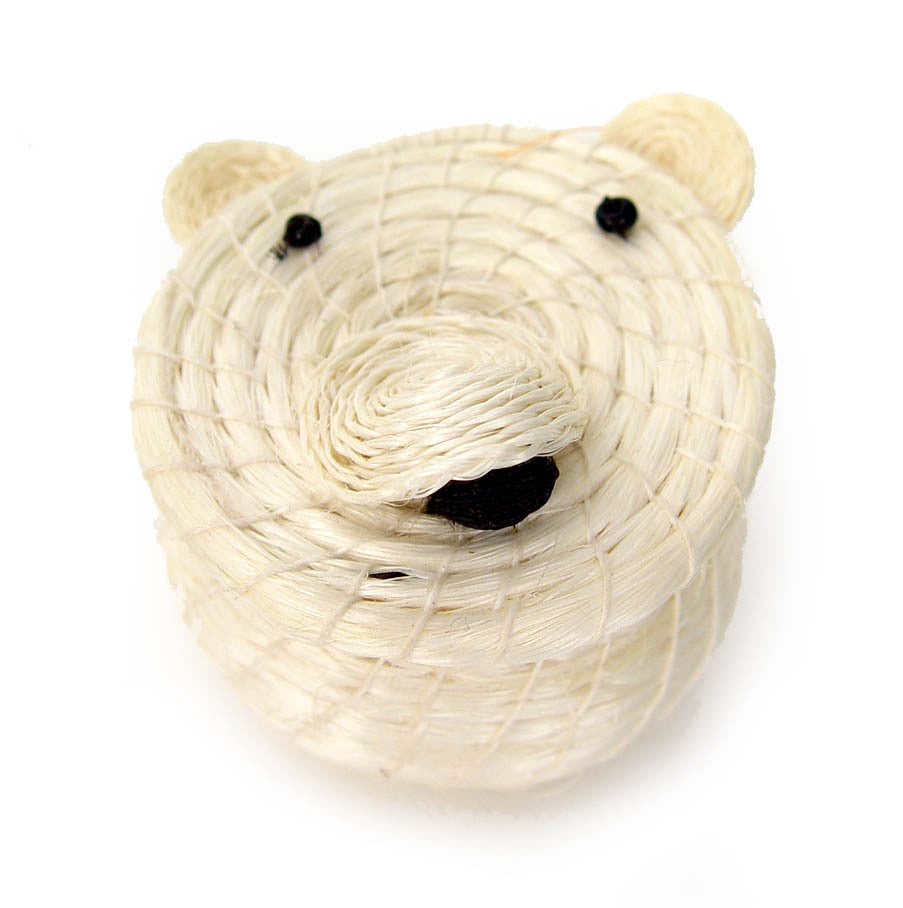 Cesta pequeña con tapa en forma de oso polar para niños de 2" x 2,5"