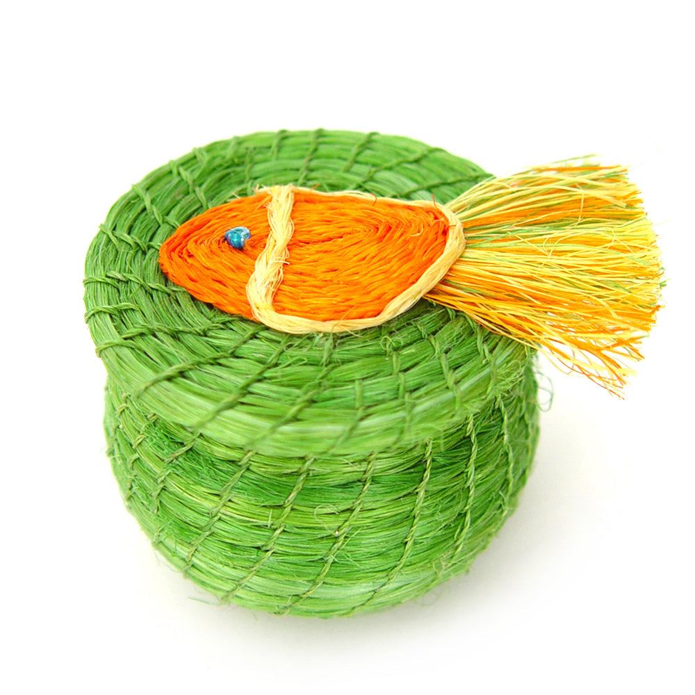 Kids Swimming Tiny Fish Lidded Basket - Sumiye Co