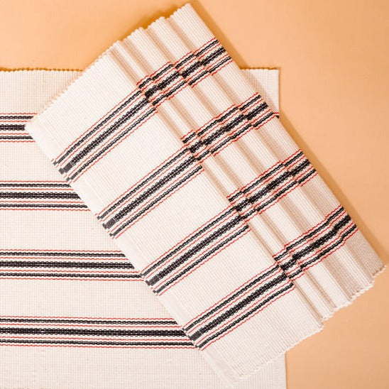 Mistari Placemats (Set of 4) - Organic Cotton | Handmade in Kenya - Sumiye Co