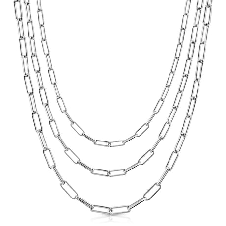 4mm Triple Elongated Link Chain Necklace - Sumiye Co