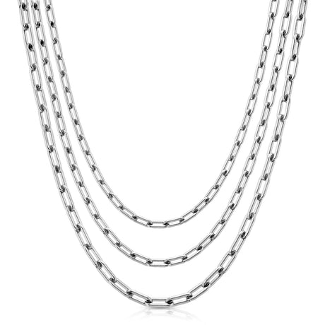 3.5mm Triple Medium Link Chain Necklace - Sumiye Co