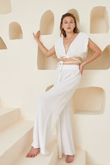 Skye Palazzo Pants - White