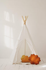 Teepee Tent “Snow White” + "White and Grey" Leaf Mat Set - Sumiye Co