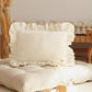 Pillow with Frill “White” Soft Velvet | Kids Room & Nursery Decor