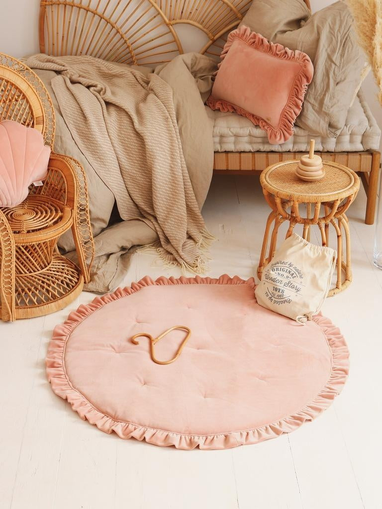 Soft Velvet “Apricot” Mat with Frill by Moi Mili - Sumiye Co