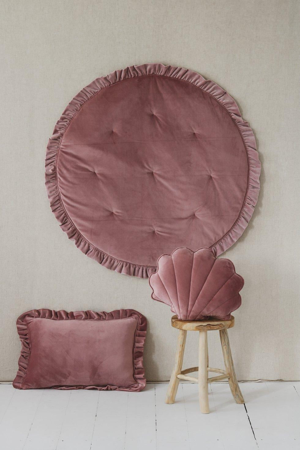 Soft Velvet “Dirty Pink” Mat with Frill by Moi Mili - Sumiye Co