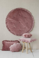 Soft Velvet “Dirty Pink” Mat with Frill by Moi Mili - Sumiye Co