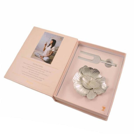 Sound Healing Crystal Kit - Tuning Fork and Flower Crystal Dish Set - Sumiye Co