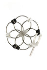 Sound Healing - Silver Black Tourmaline Quartz Crystal Grid & Tuning Fork Set