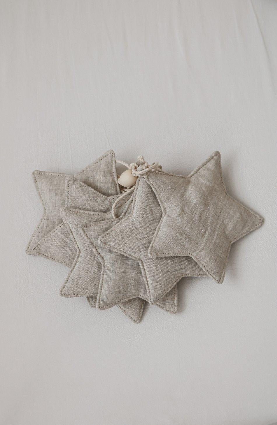 Stars Garland Linen “Sand Star Dust” | Nursery & Kids Room Decor - Sumiye Co