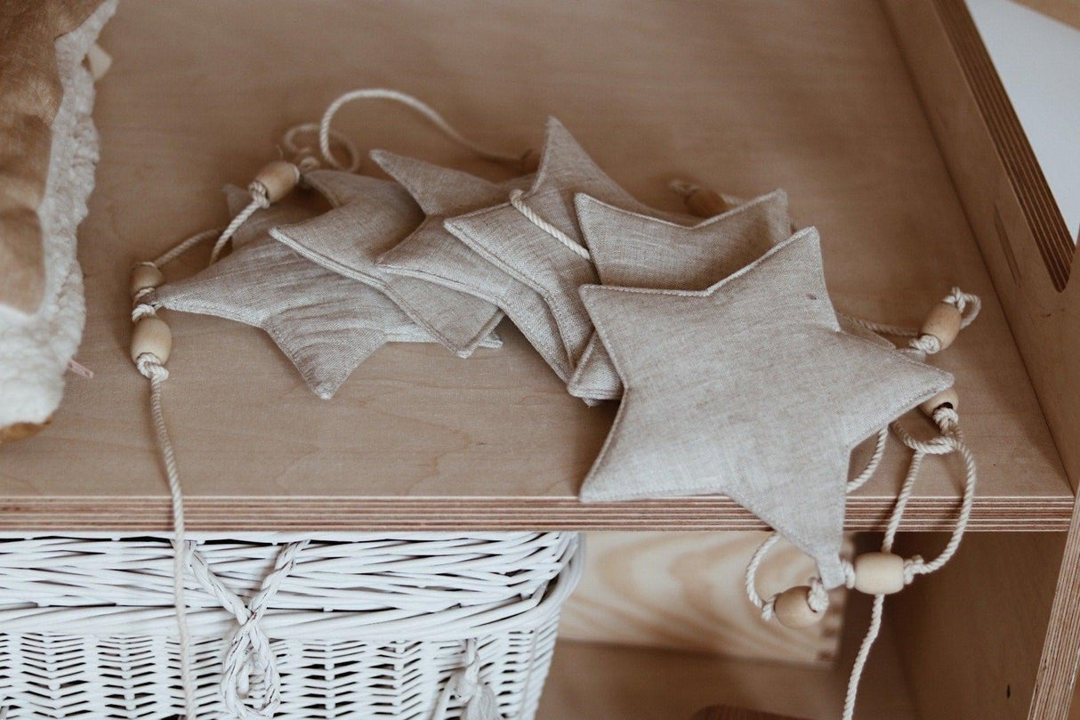 Stars Garland Linen “Sand Star Dust” | Nursery & Kids Room Decor - Sumiye Co