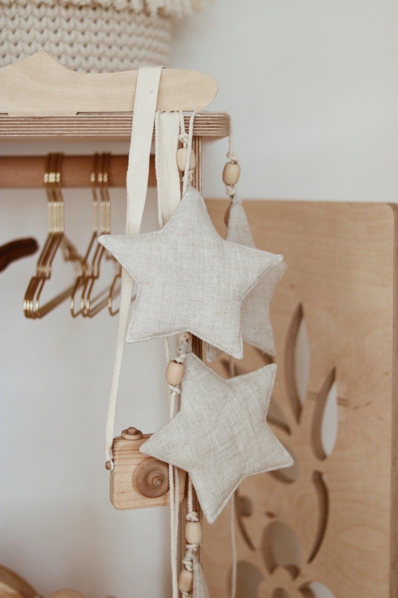 Stars Garland Linen “Sand Star Dust” | Nursery & Kids Room Decor