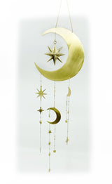 Starry Night Celestial Moon and Star Dreamcatcher - Sumiye Co