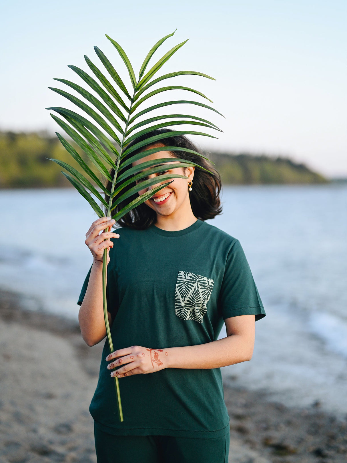 Chevron Fern Pocket Tee - Sumiye Co