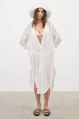 Terra Shirt Dress - White