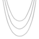 3mm Triple Layer Thin Luciana Box Chain Necklace - Sumiye Co