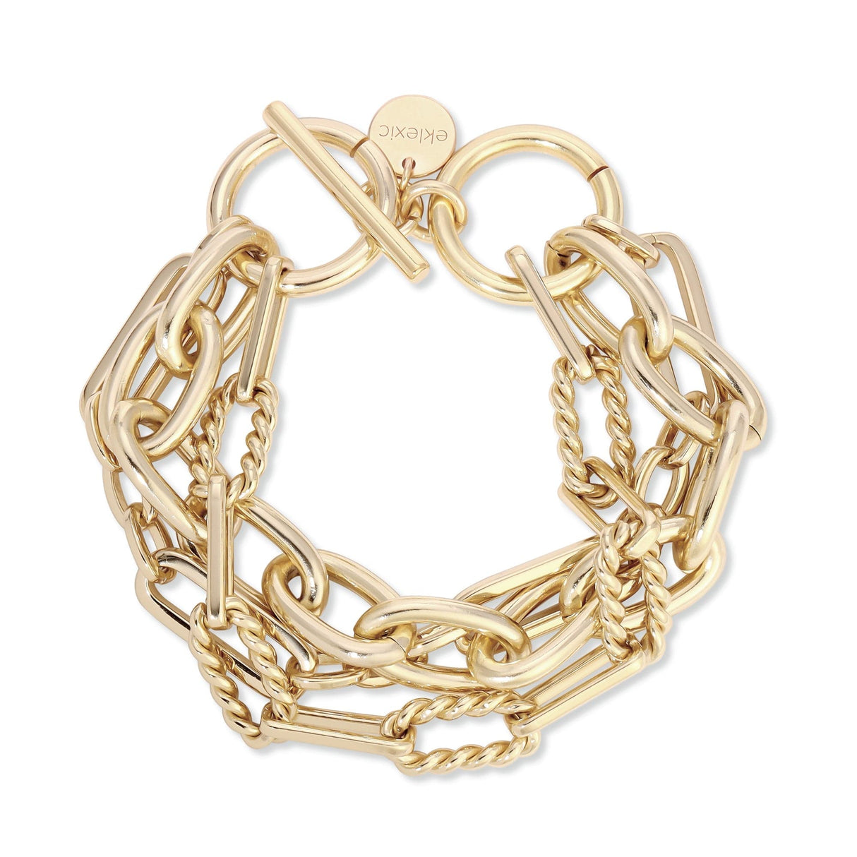 Triple Multi Chain Toggle Bracelet - Sumiye Co