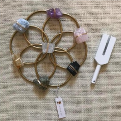 Tuning Fork & Multi Crystal Grid Instrument Set for Sound Healing - Sumiye Co