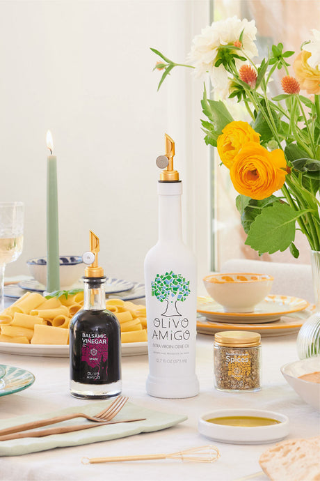 Olive Oil, Balsamic Vinegar, Mediterranean Spice Blend | Vitality Celebration Gift Set by OLIVO AMIGO