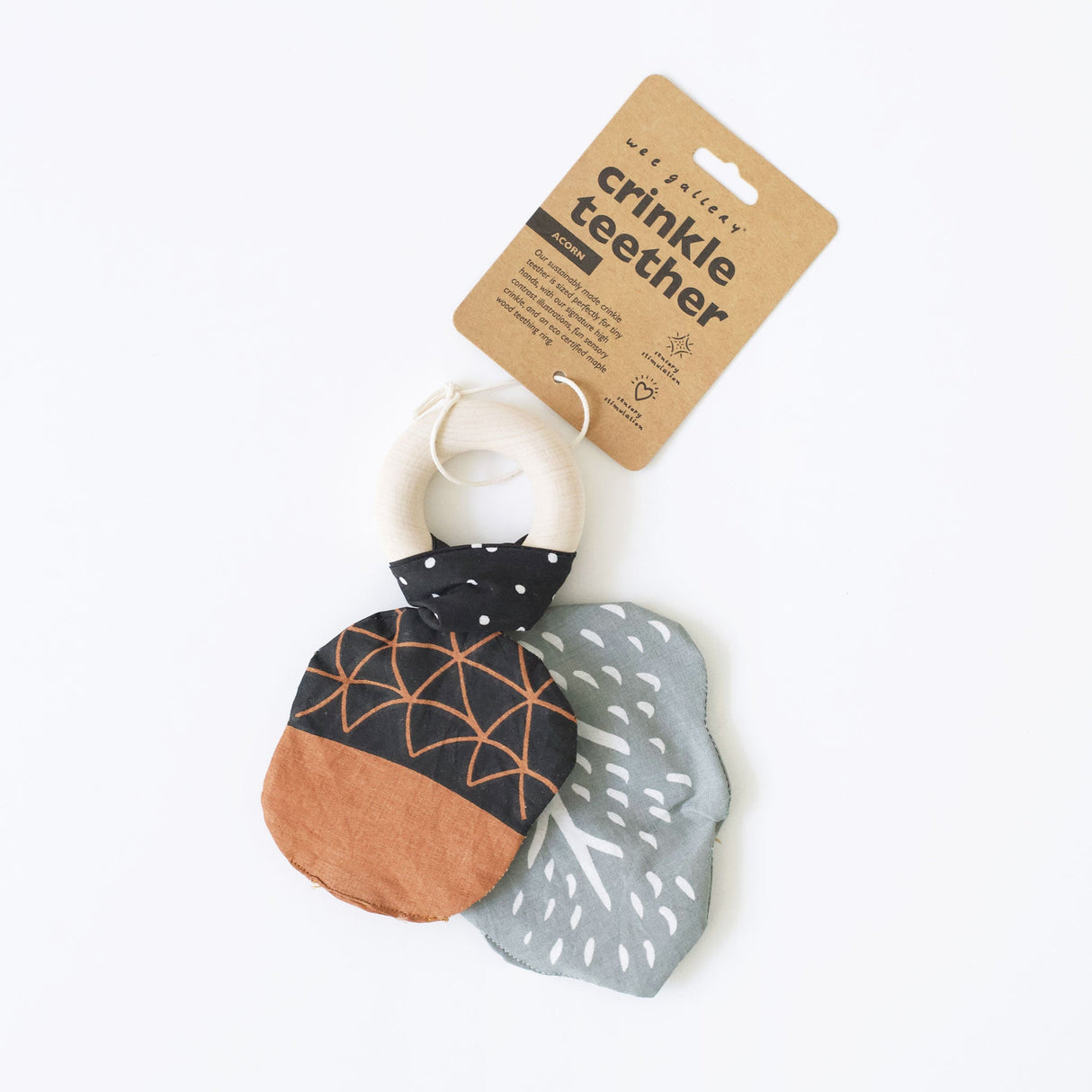 Crinkle Teether - Acorn - Sumiye Co