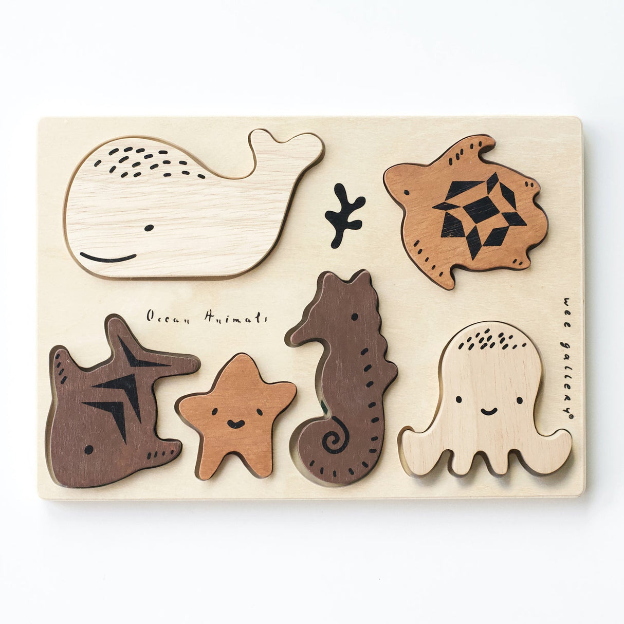 Wooden Tray Puzzle - Ocean Animals - 2nd Edition - Sumiye Co