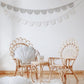 Half Moons Garland Velvet “White Pearl” | Nursery & Kids Room Decor