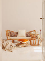 Soft Velvet "White" Pillow with Fringe by Moi Mili - Sumiye Co