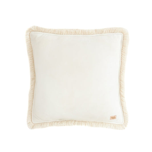 Soft Velvet "White" Pillow with Fringe by Moi Mili