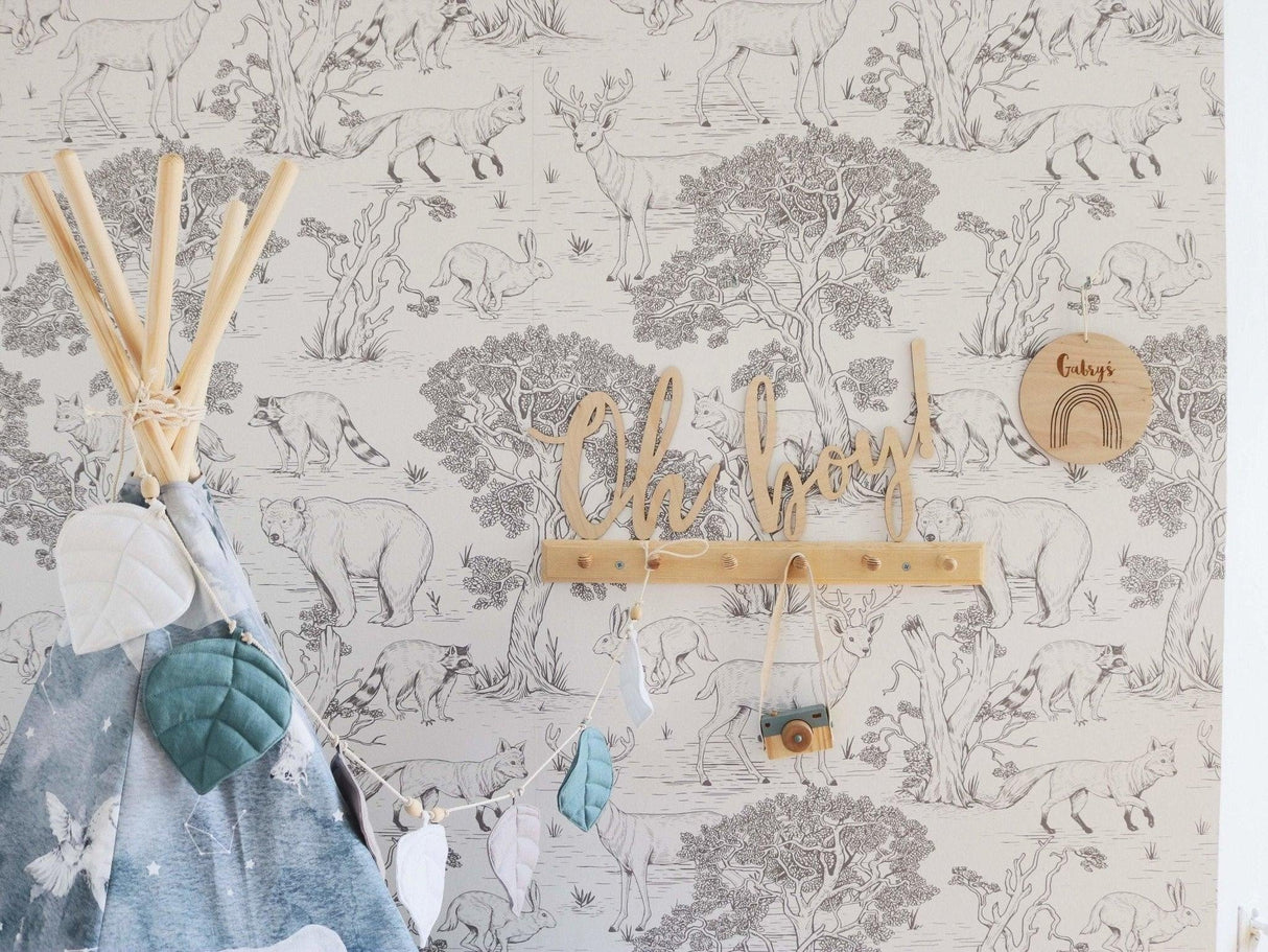 Leaves Garland Linen “Winter Morning” | Nursery & Kids Room Decor - Sumiye Co