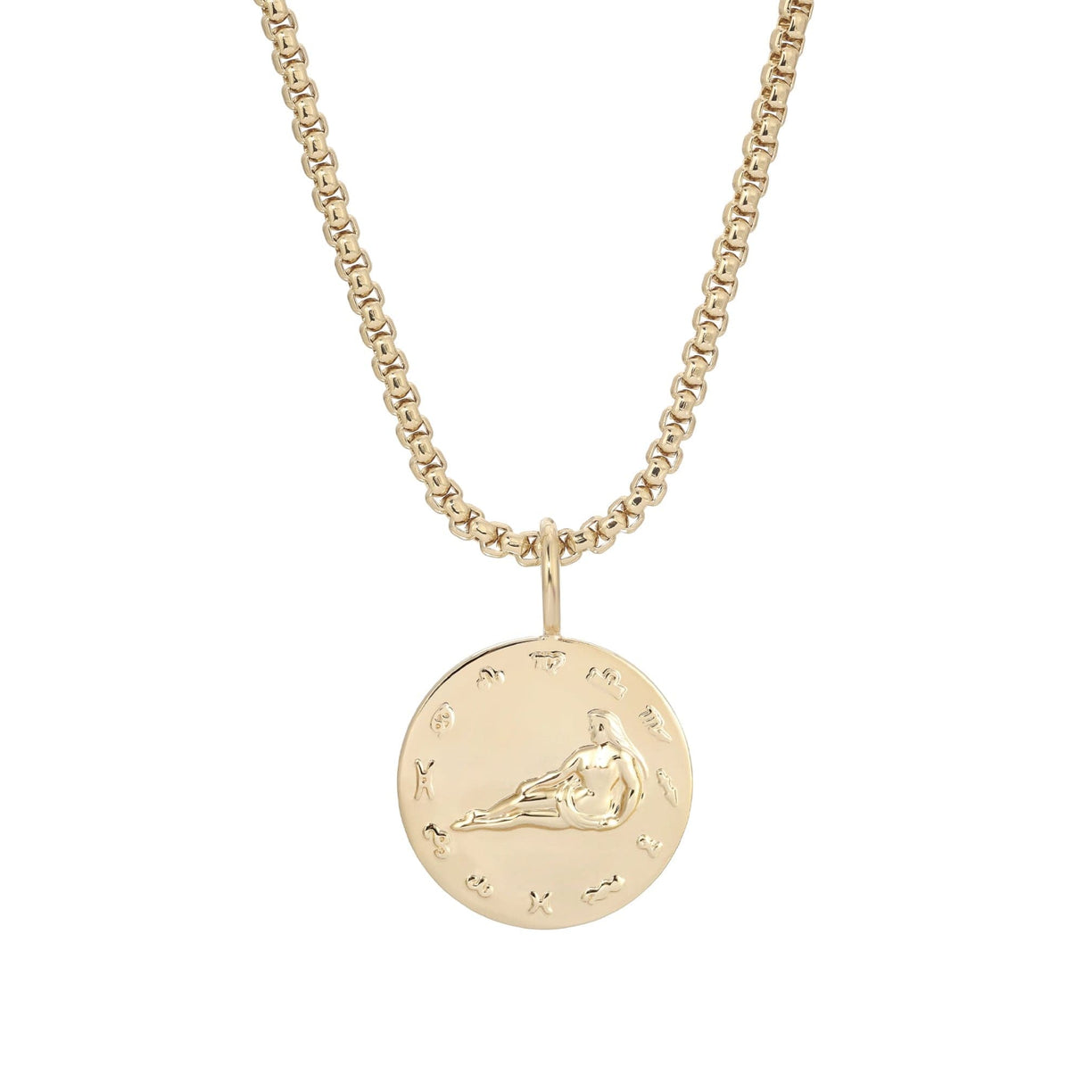 Zodiac Pendant & Thin Box Chain Necklace - Sumiye Co