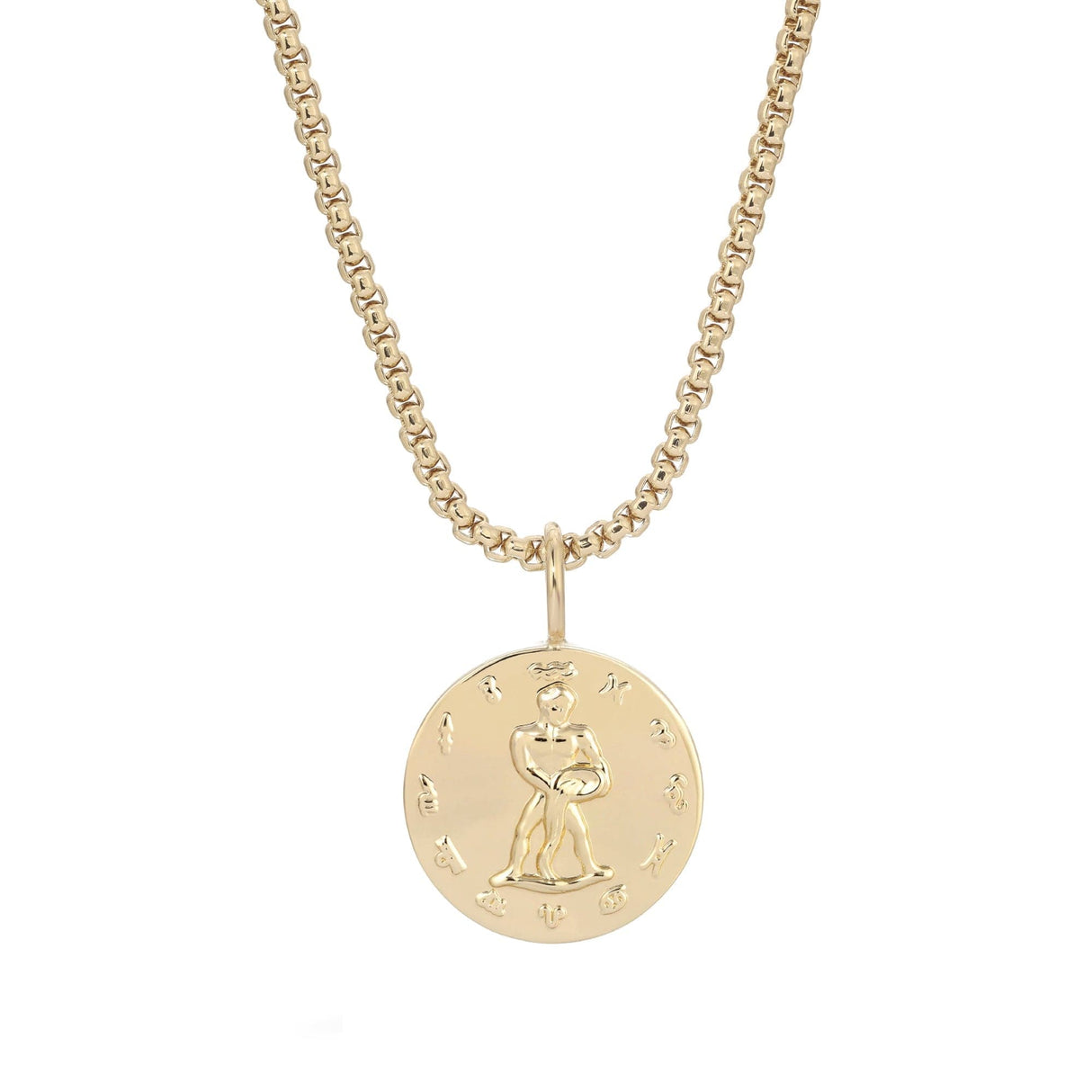 Zodiac Pendant & Thin Box Chain Necklace - Sumiye Co