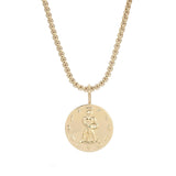 Zodiac Pendant & Thin Box Chain Necklace - Sumiye Co