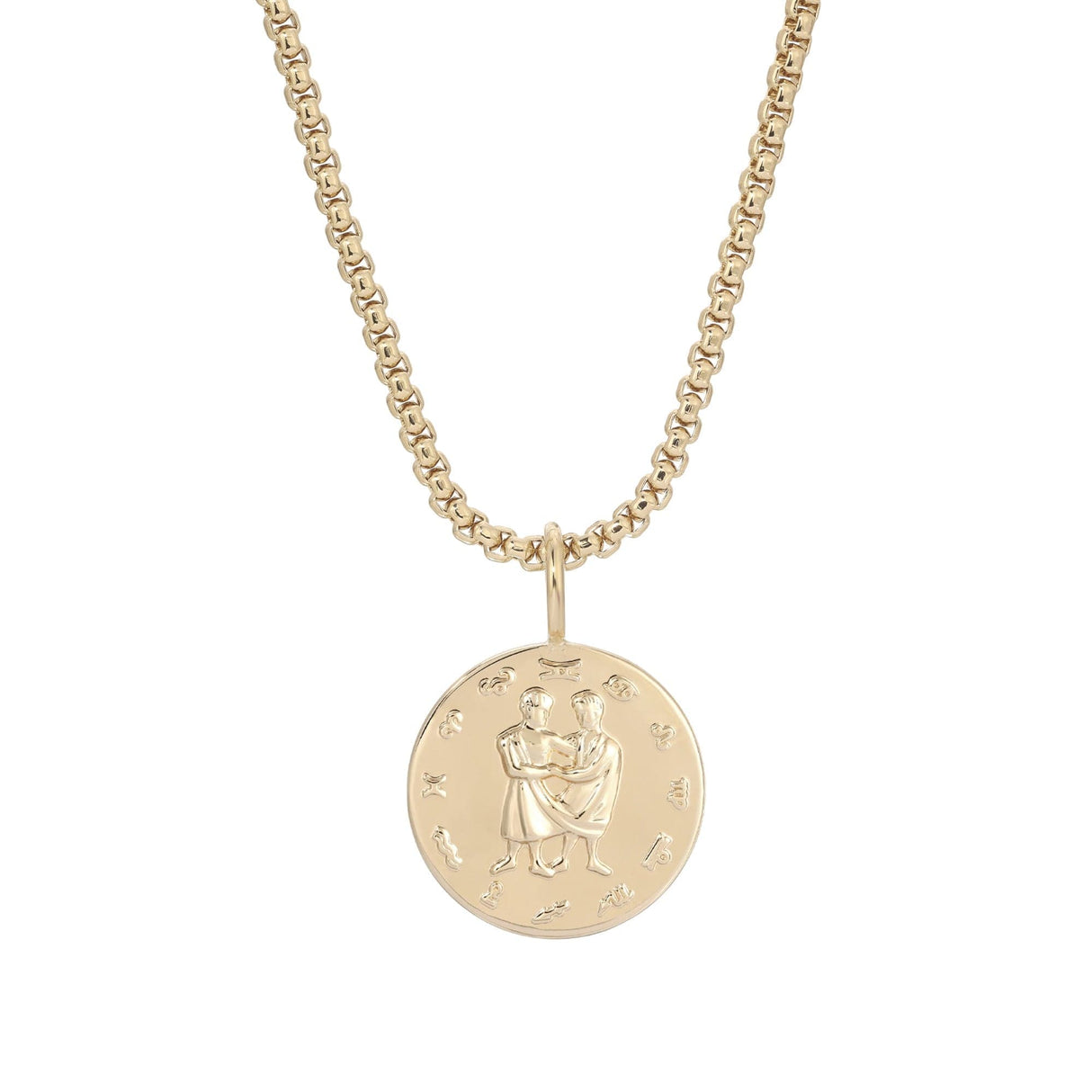 Zodiac Pendant & Thin Box Chain Necklace - Sumiye Co