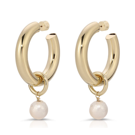 Zolen Hoops with Baroque Pearl Charms - Sumiye Co