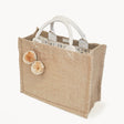 Jute Canvas Gift Bag With Pompom-0