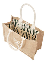 Jute Canvas Shopping Bag - Nature-4