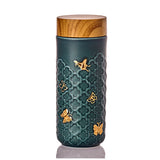 Ceramic Travel Mug | Butterfly - Hand Painted Gold (12 oz)-2