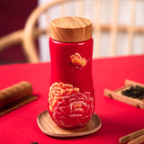 Ceramic Travel Tumbler | Golden Age Peony (12 oz ) -10