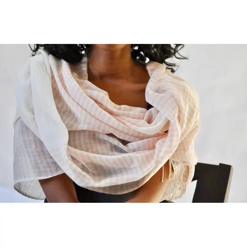 Airy Cotton Stripe Scarf | Ethical Style SLATE + SALT