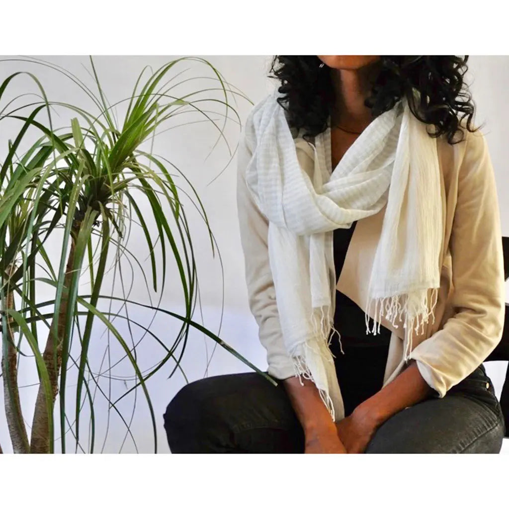 Airy Cotton Stripe Scarf | Ethical Style SLATE + SALT