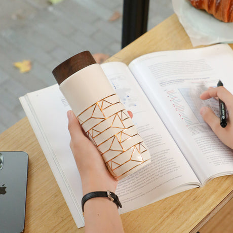 Travel Mug | The Alchemical Signs - Hand Painted Gold (16 oz)-2