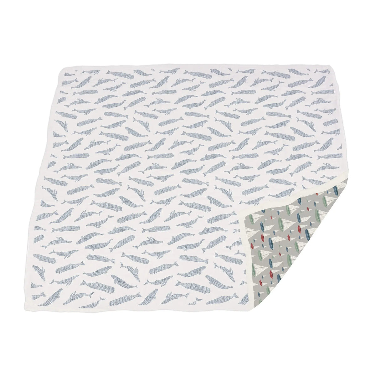 Baby Blanket | Bamboo Muslin - Blue Whales & Sailboats Newcastle Classics